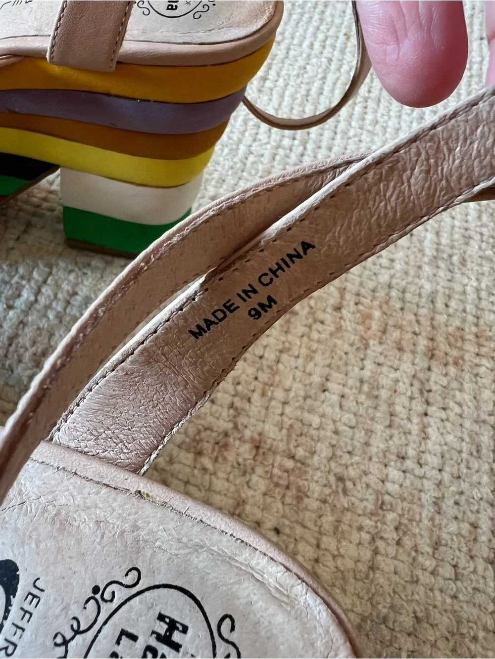 Jeffrey Campbell Rare “Salvatore” Platform Sandals in Rainbow Stripe - size 9